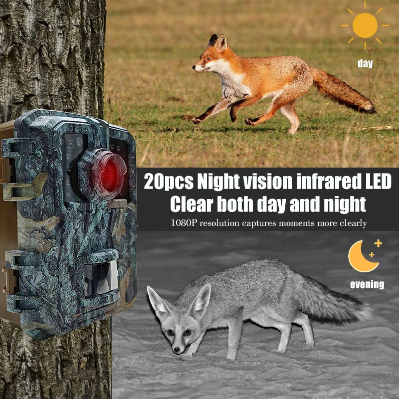 Compact 16MP Wildlife Camera with Night Vision and PIR Motion Detection