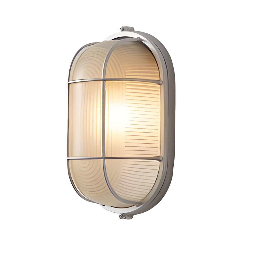 1-Light Retro Industrial Oval/Round Outdoor Wall Lamp