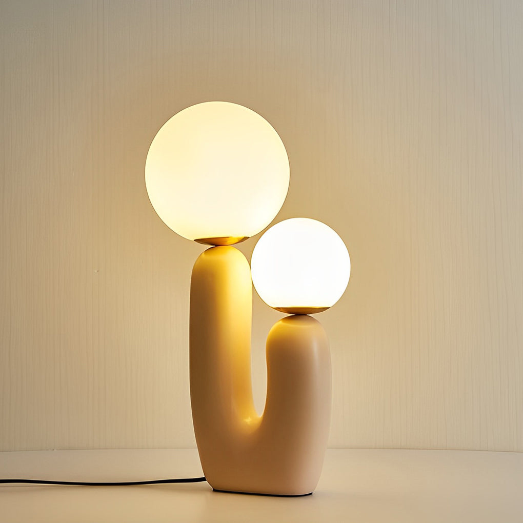 2-Light Modern Cactus Beige LED Accent Table Lamp