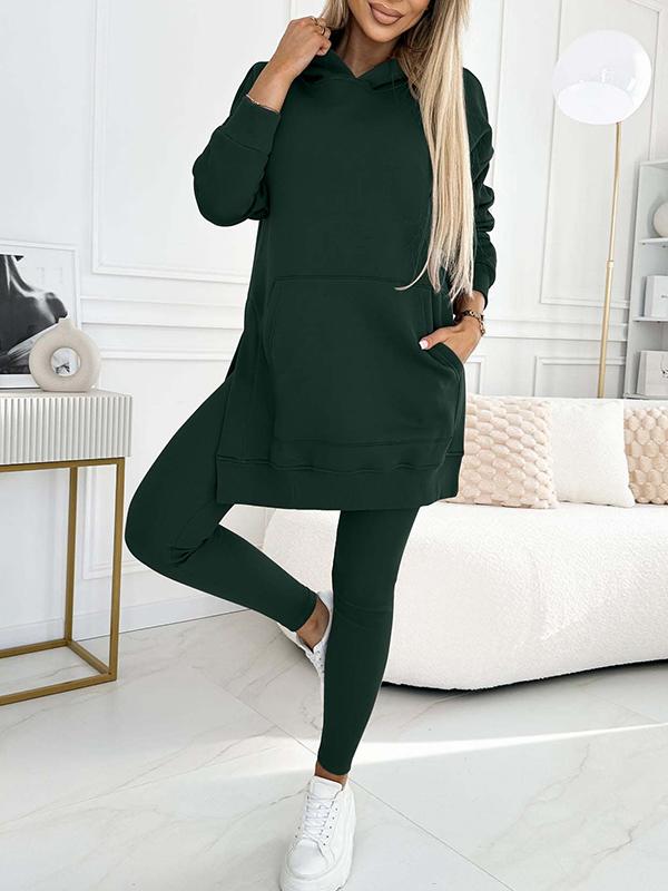 Women’s Two-Piece Hoodie & Leggings Set | Pleated Leggings & Oversized Hoodie | Soft Fabric | Comfortable Fit