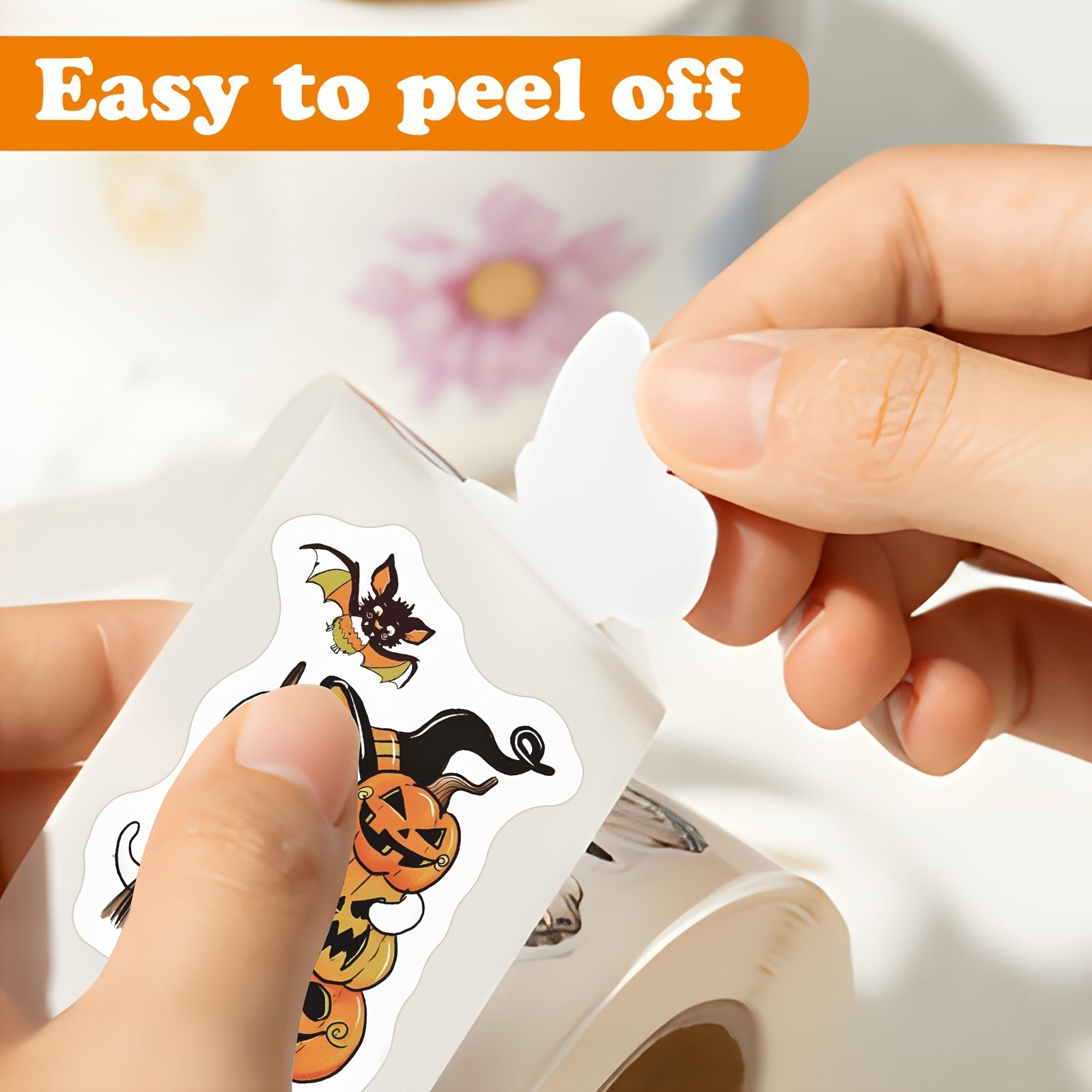 1000-Pack Halloween Stickers for Glass Reusable Self-Adhesive Décor