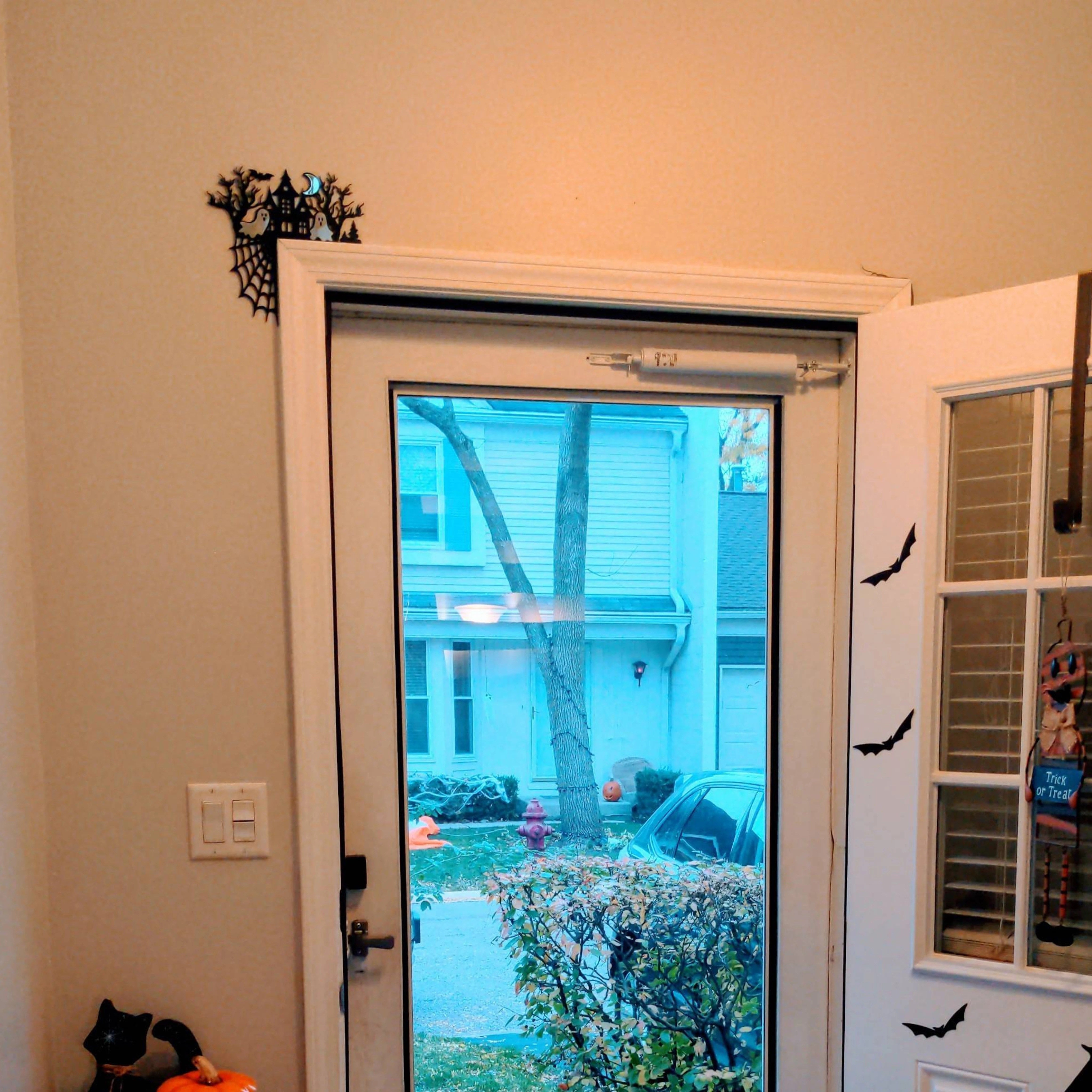3D Halloween Door Corner Decor with Spider Webs, Ghosts & Bats