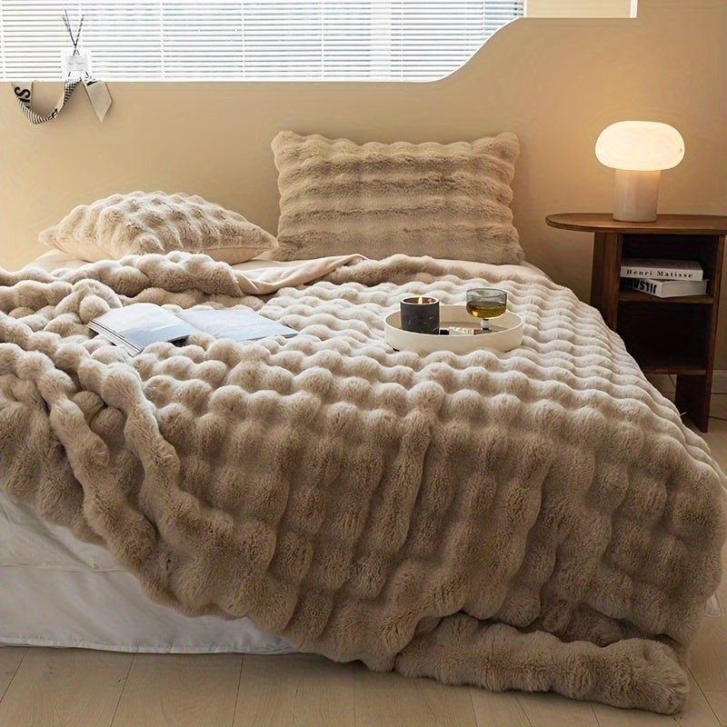 Plush Fleece Blanket | Reversible Design | Soft Warmth Comfort | Polyester