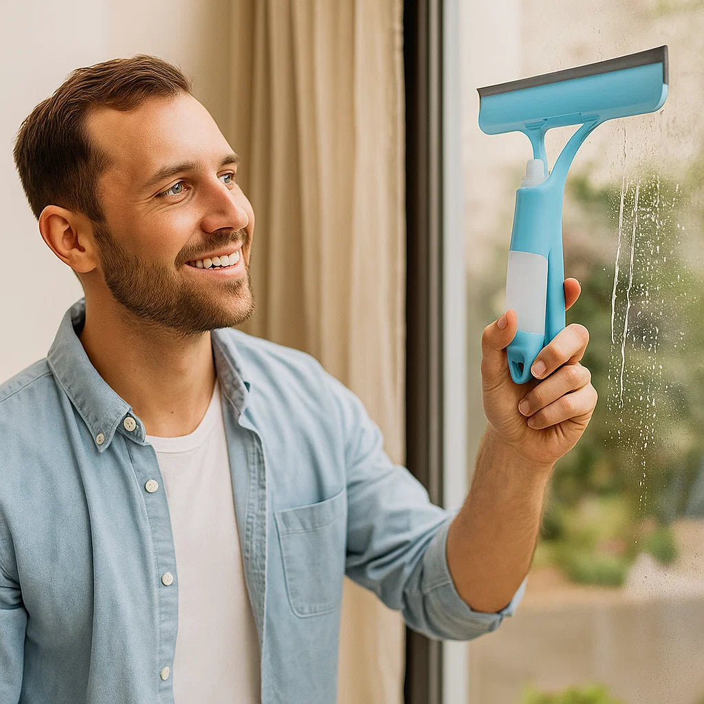 Multi-Function Window Cleaner with Spray – Streak-Free Finish