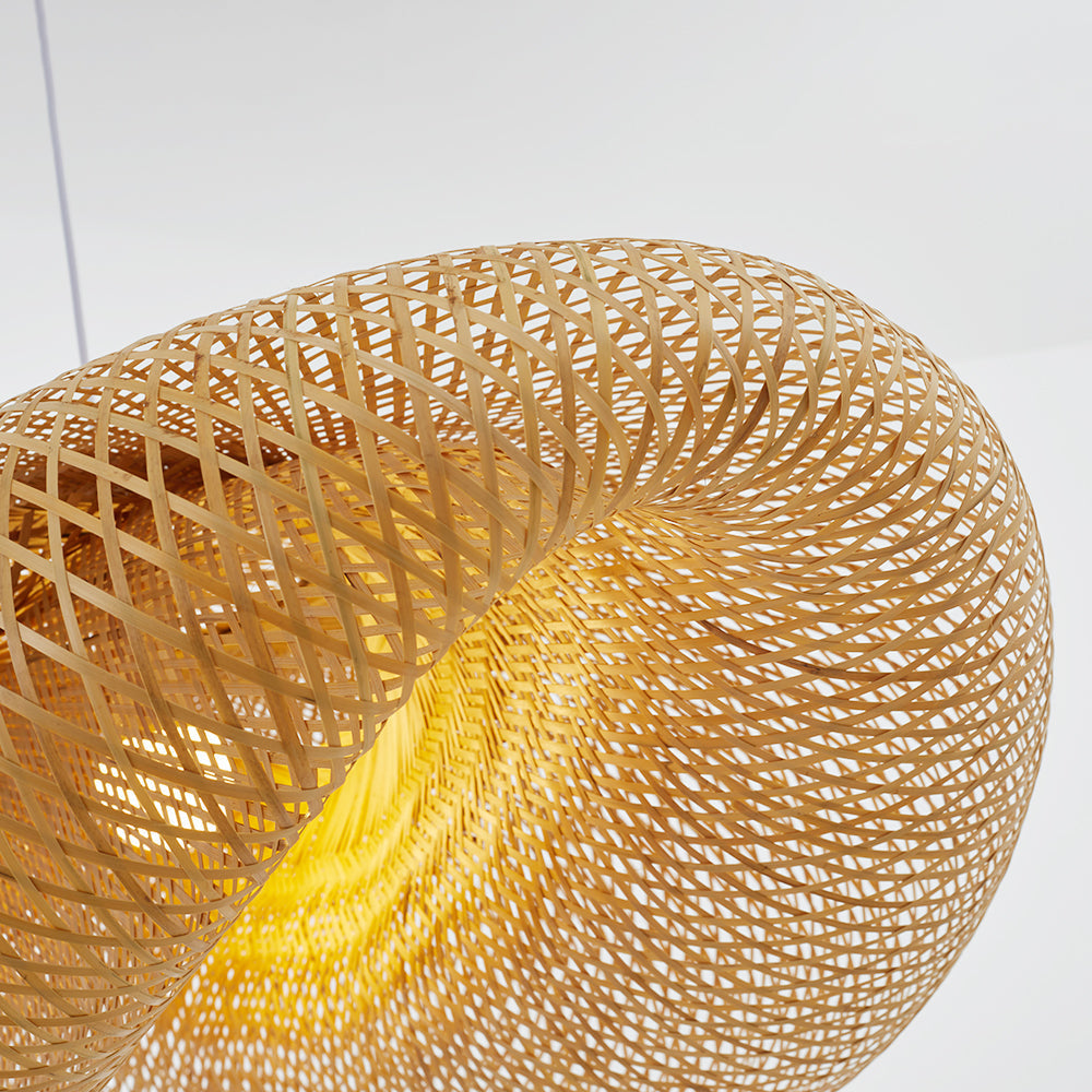 Liora — Handcrafted Bamboo Pendant Light with Rattan Shade