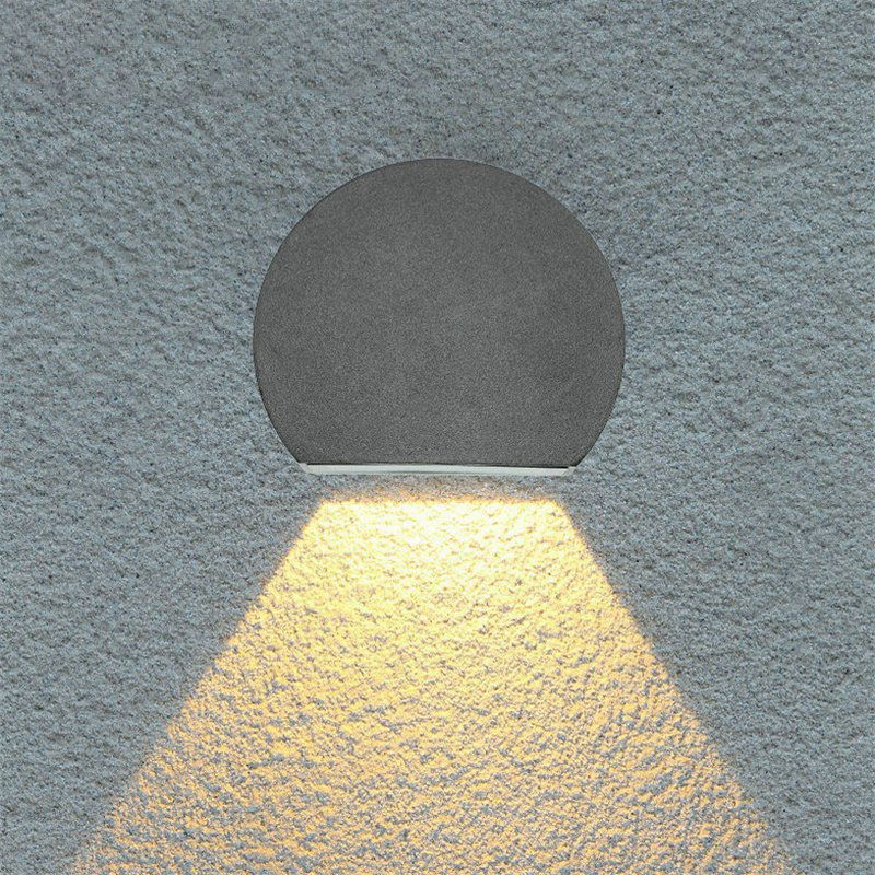 Optima LED Metal Wall Lamp | Sand Black or Grey | 3W Warm White | Aluminum & Glass | Waterproof Hardwired LED Sconce | CE Certified, Indoor Outdoor