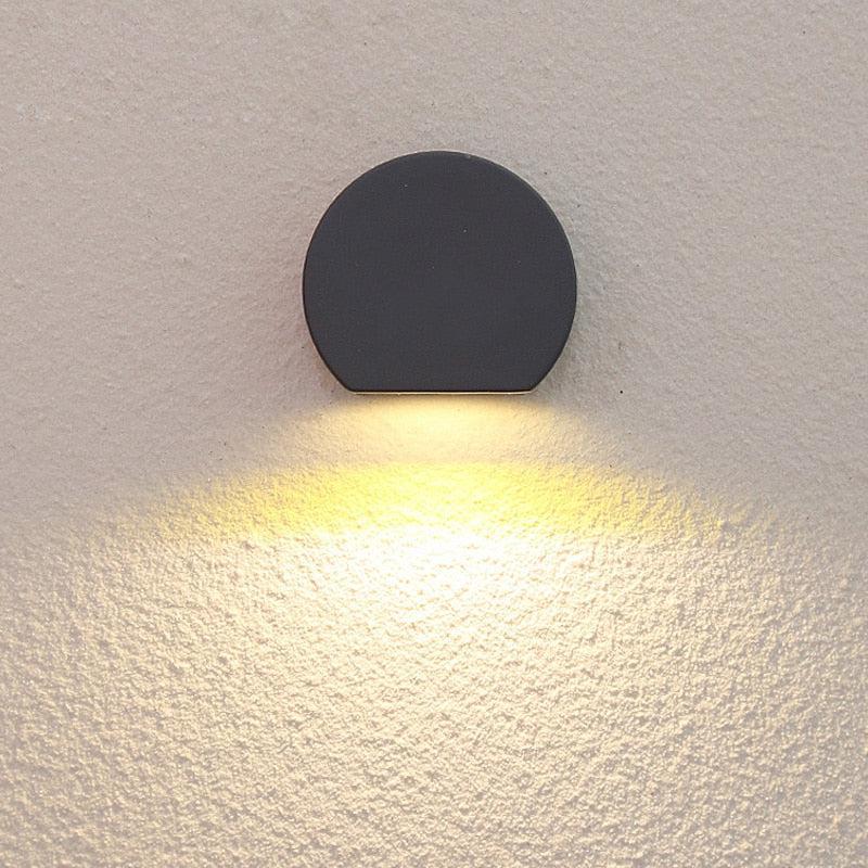 Optima LED Metal Wall Lamp | Sand Black or Grey | 3W Warm White | Aluminum & Glass | Waterproof Hardwired LED Sconce | CE Certified, Indoor Outdoor