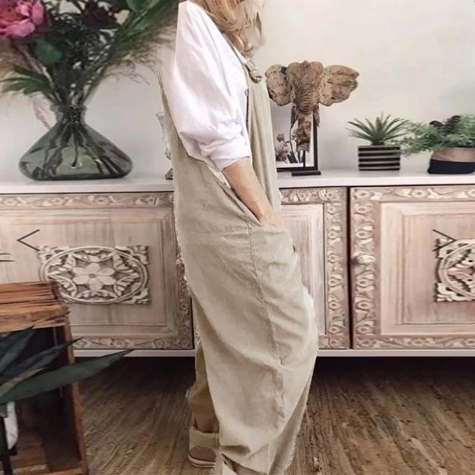 Women’s Jumpsuit | Breathable Polyester & Elastane Fabric | Adjustable Straps & Front Pockets | Comfortable Fit