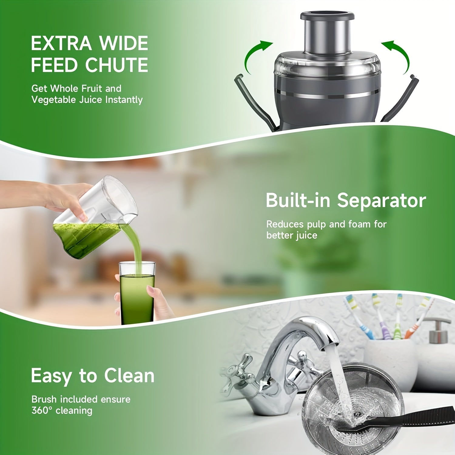 500W Fresh Press Juicer for Fruits & Vegetables – Effortless Cleanup