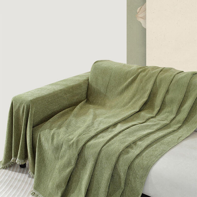 Chenille Sofa Cover | Herringbone Texture | Protects and Enhances Sofas | Durable Chenille