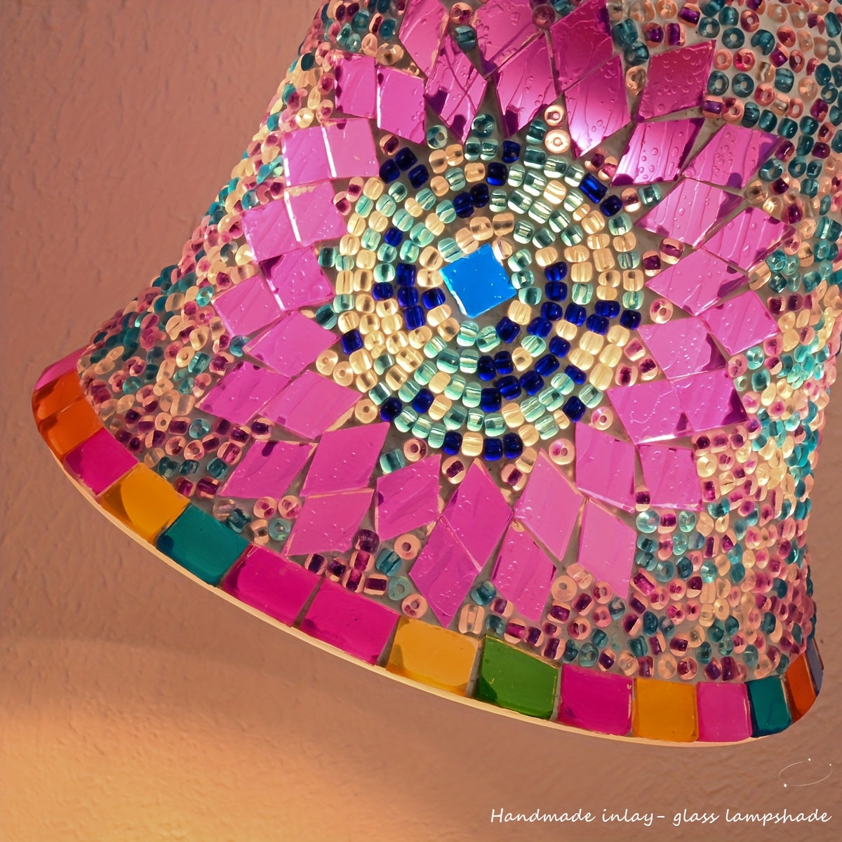 Artisan Mosaic Candlelight Lamp – Adjustable Glass Table Light