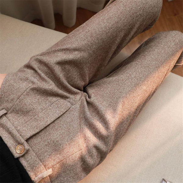 Women’s Wool Winter Pants | Tailored High-Waist Flat Front | Comfortable Figure-Flattering Fabric