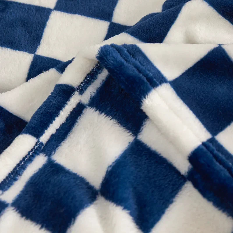 Checkerboard Blanket | Soft Plush | Cozy Warmth for Home | Polyester