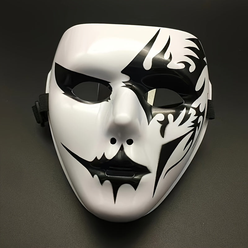 Full Face Halloween Mask for Teens and Adults Durable PVC Leather White