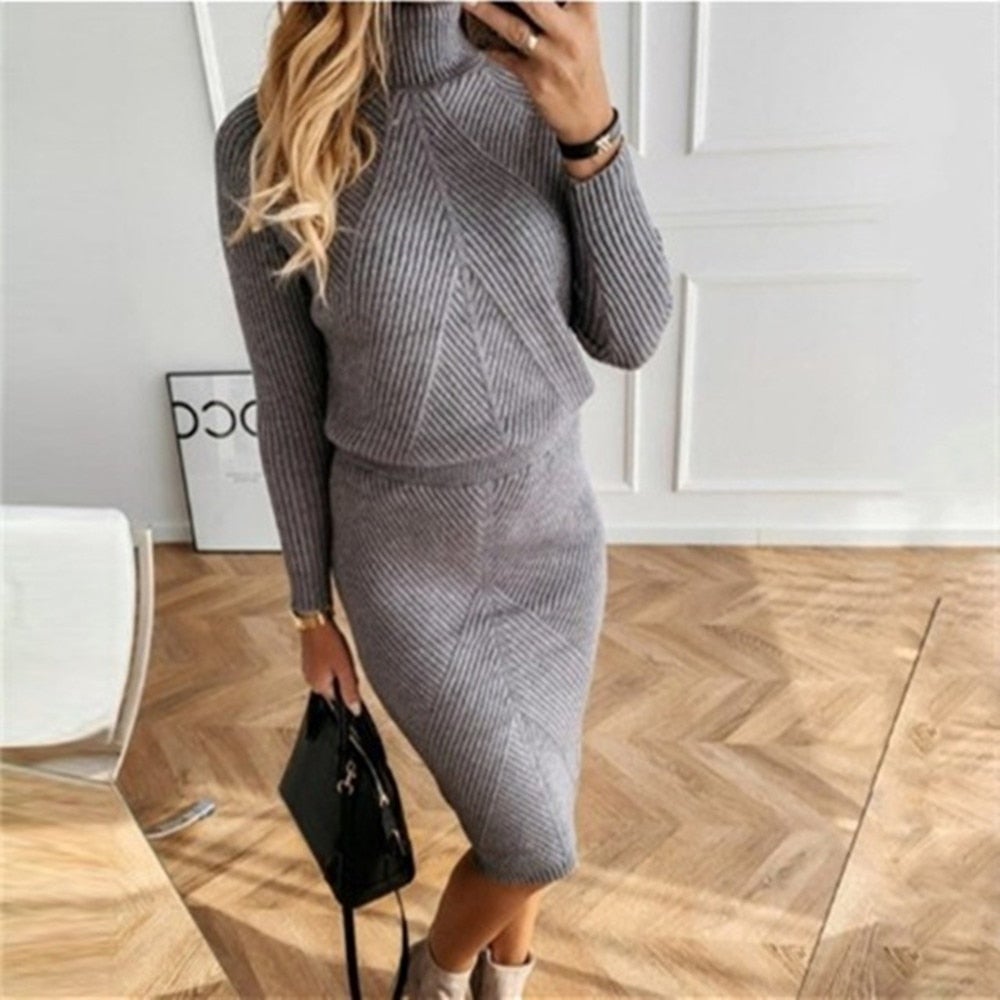 Women's Knit Dress | Soft Cozy Knit Fabric | Versatile Chic Design | Warm Comfort for Cold Days
