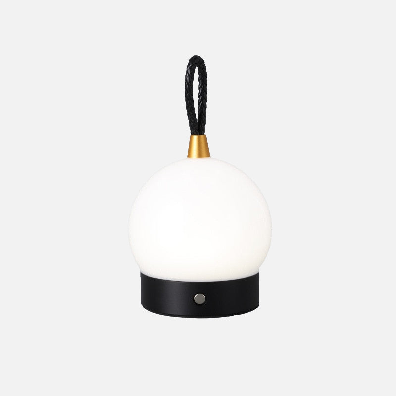 Timmy Orb Waterproof Cordless LED Lamp | Rechargeable Battery 7-9h | Touch Dimmable | IP65 Outdoor Indoor | Aluminum PU Leather | Black Silver Gold