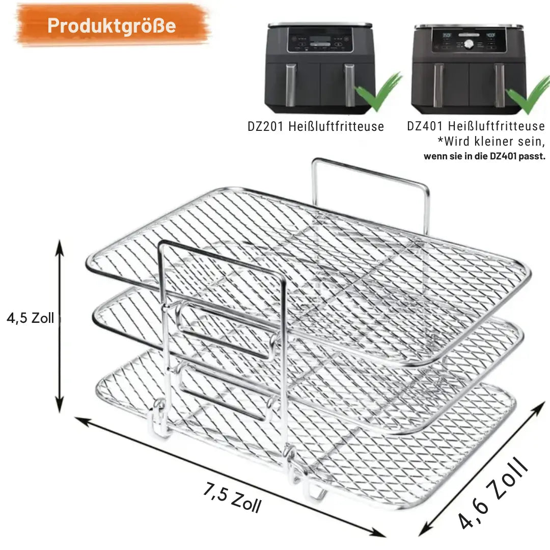 Air Fryer Insert with 3 Tiers for Uniform Cooking
