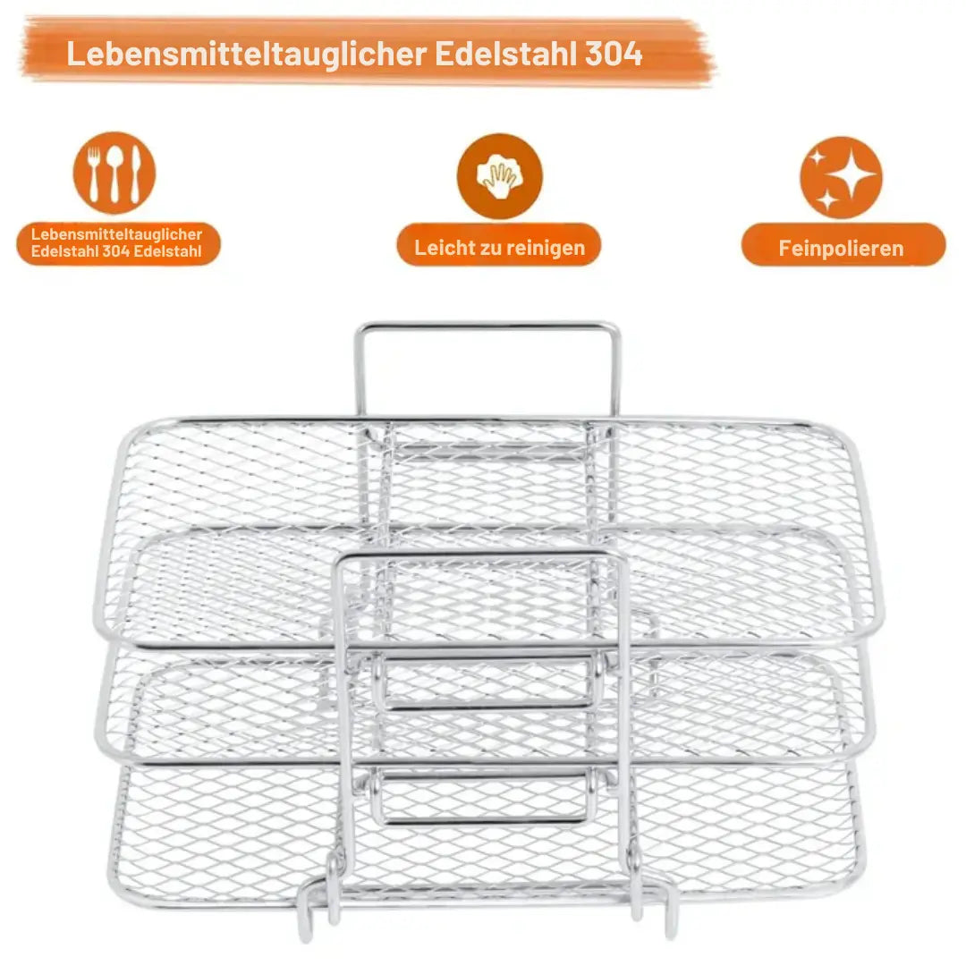 Air Fryer Insert with 3 Tiers for Uniform Cooking