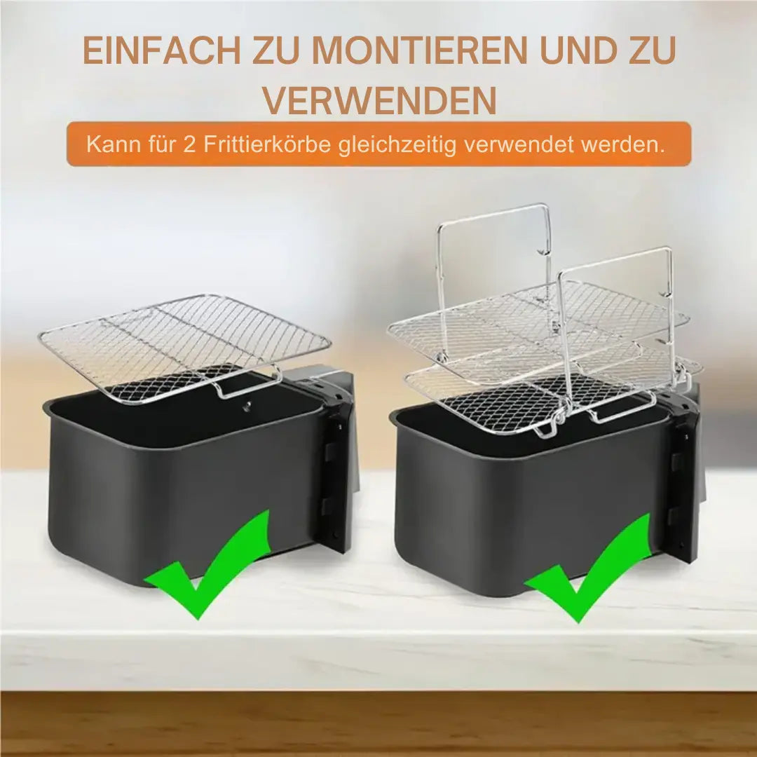 Air Fryer Insert with 3 Tiers for Uniform Cooking