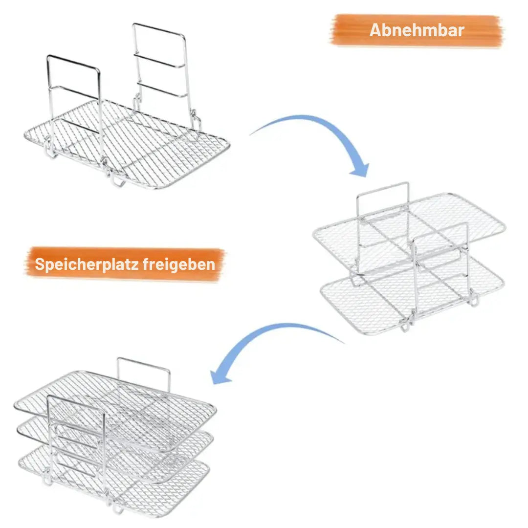 Air Fryer Insert with 3 Tiers for Uniform Cooking