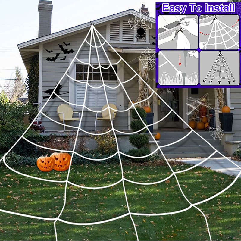 16.4ft Glowing Spider Web Halloween Decoration for Outdoor & Indoor