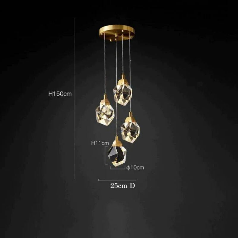 Lirien — Faceted Crystal Pendant Light for Dining Rooms