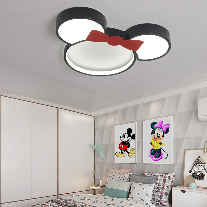 Taavita Acrylic Cartoon Mouse Ceiling Lamp Modern Simple LED Flushmount Light for Child Bedroom, Size 19 to 20 Inch