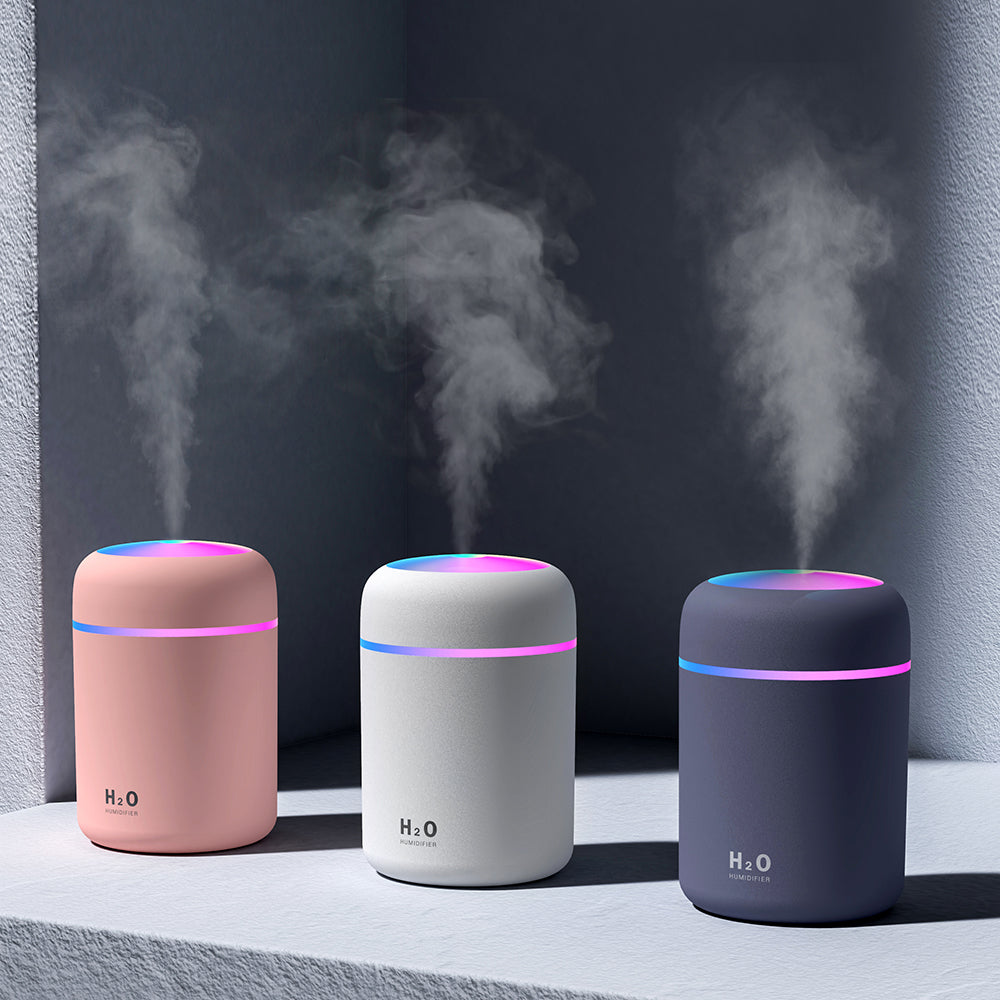 USB-Powered Desktop Humidifier | Color-Changing LED & Compact Design | 10.1 fl oz Capacity | Quiet Operation