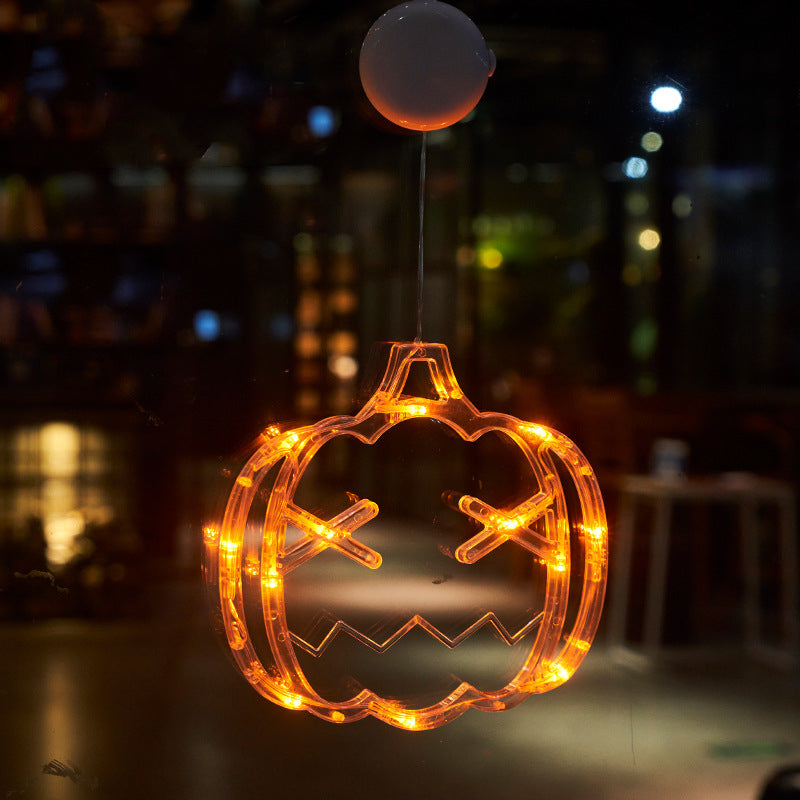 Halloween Window LED Lights with Spooky Pumpkin and Ghost Designs