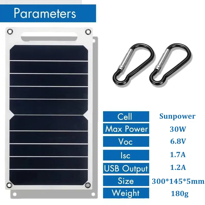 Ultralight 30W Solar Panel with USB – Portable Power for Outdoor Use