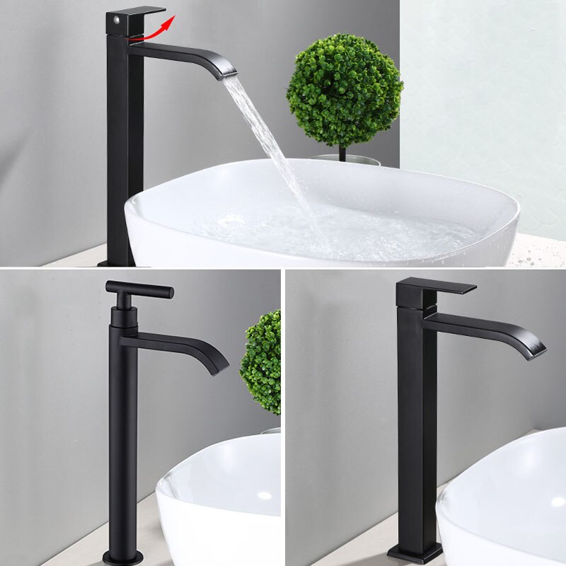 Tuckhub — Single-Handle Matte Black Bathroom Faucet with Durable Build