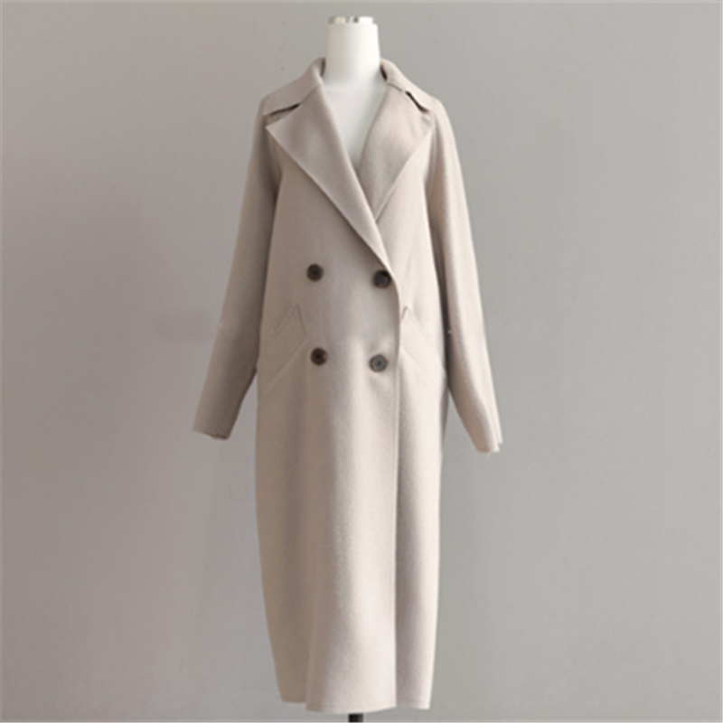 Women’s Long Wool Coat | Belted Waist & Double-Breasted Design | Warm & Durable Winter Outerwear