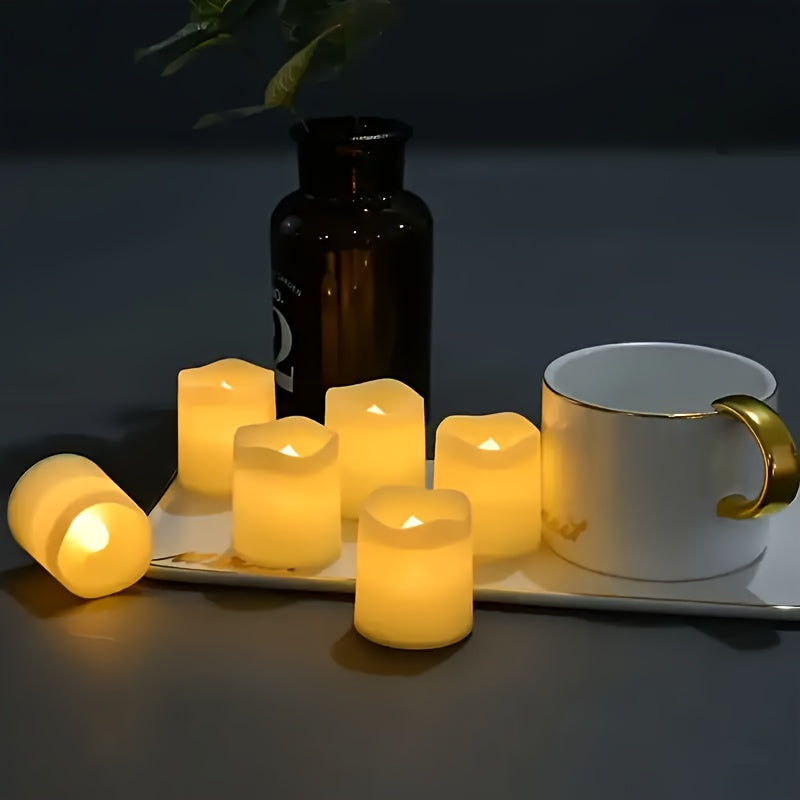 Set of 24 Flameless LED Tea Light Candles Safe Halloween Decor Glow