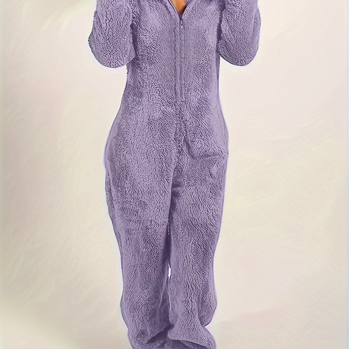 Women's Pajama Jumpsuit | Hooded Zipper | Cozy Warmth Comfort | Polyester
