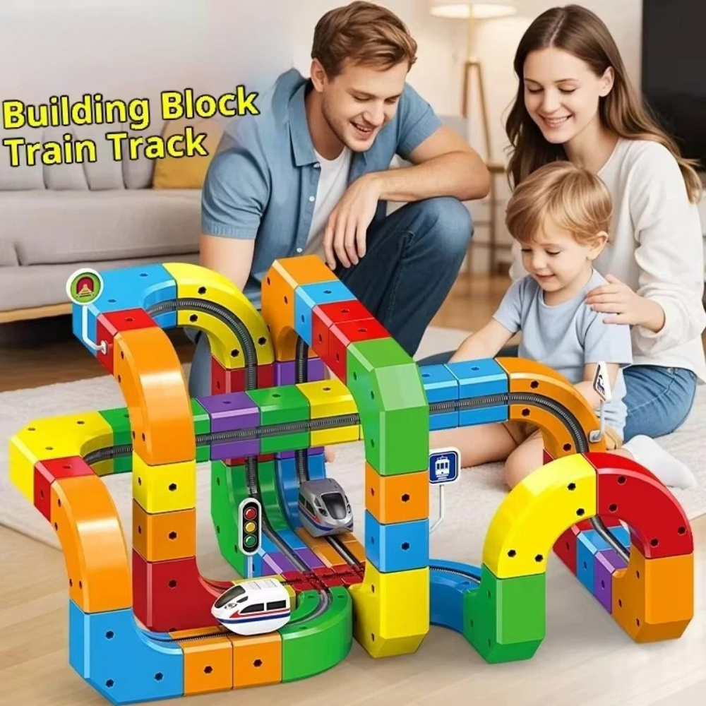 Gravity-Driven Magnetic Ball Track Construction Set