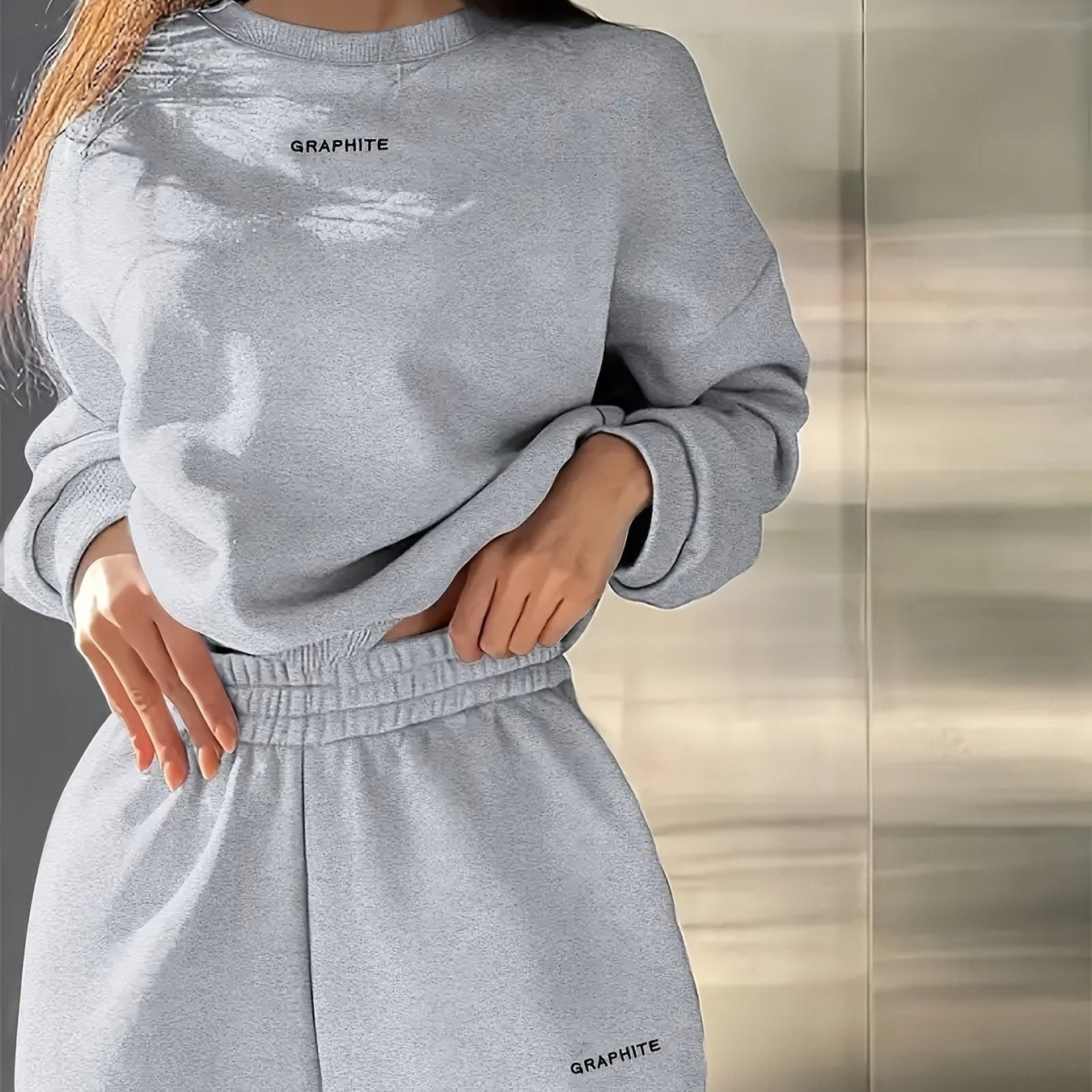 Women's Sweatshirt Set | Stretchy Knit | All-Season Comfort | Polyester