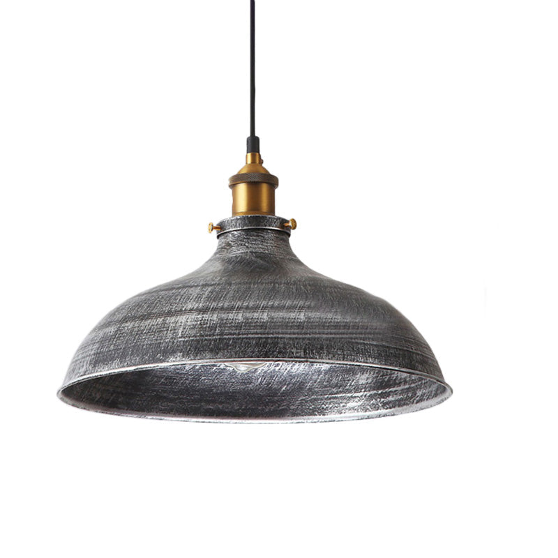 Taavita 1 Pendant Light in Antique Style with Metal Bowl Shade and Plug-in Cable