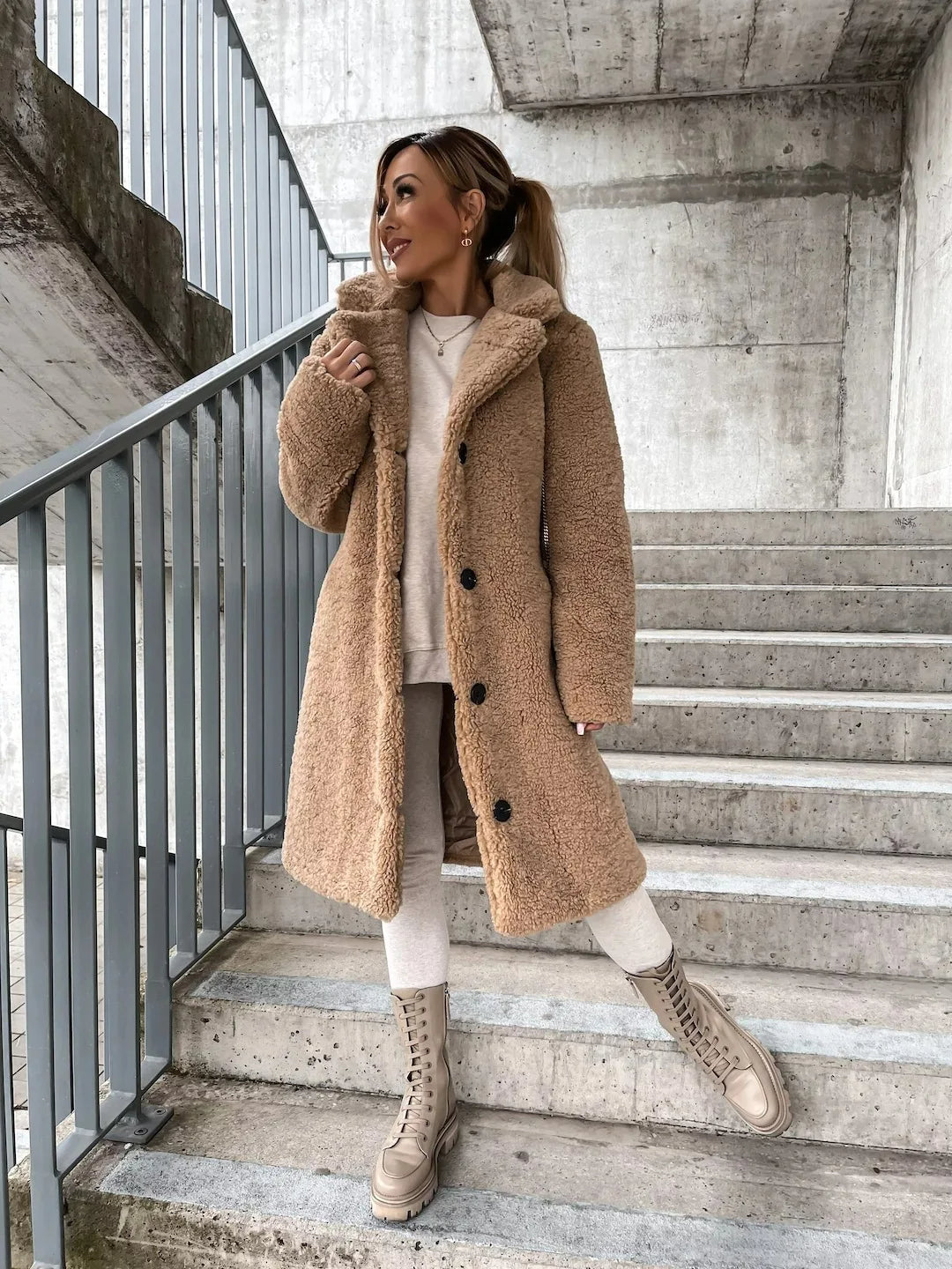 Women’s Trench Coat | Plush Cashmere Feel | Long Length & Oversized Fit | Comfortable Warmth