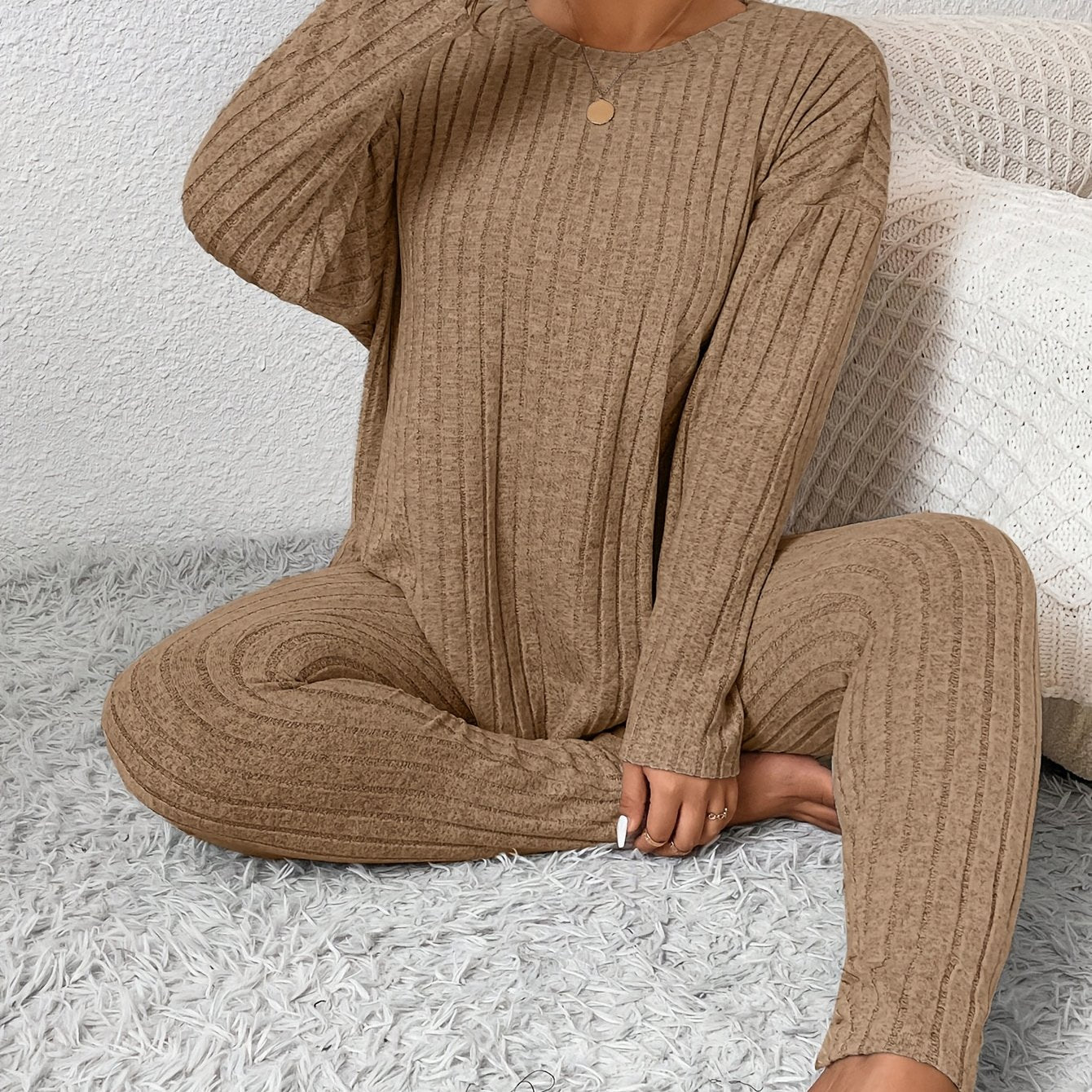 Plus Size Pajama Set | Long Sleeve | Lightweight Comfort | Polyester