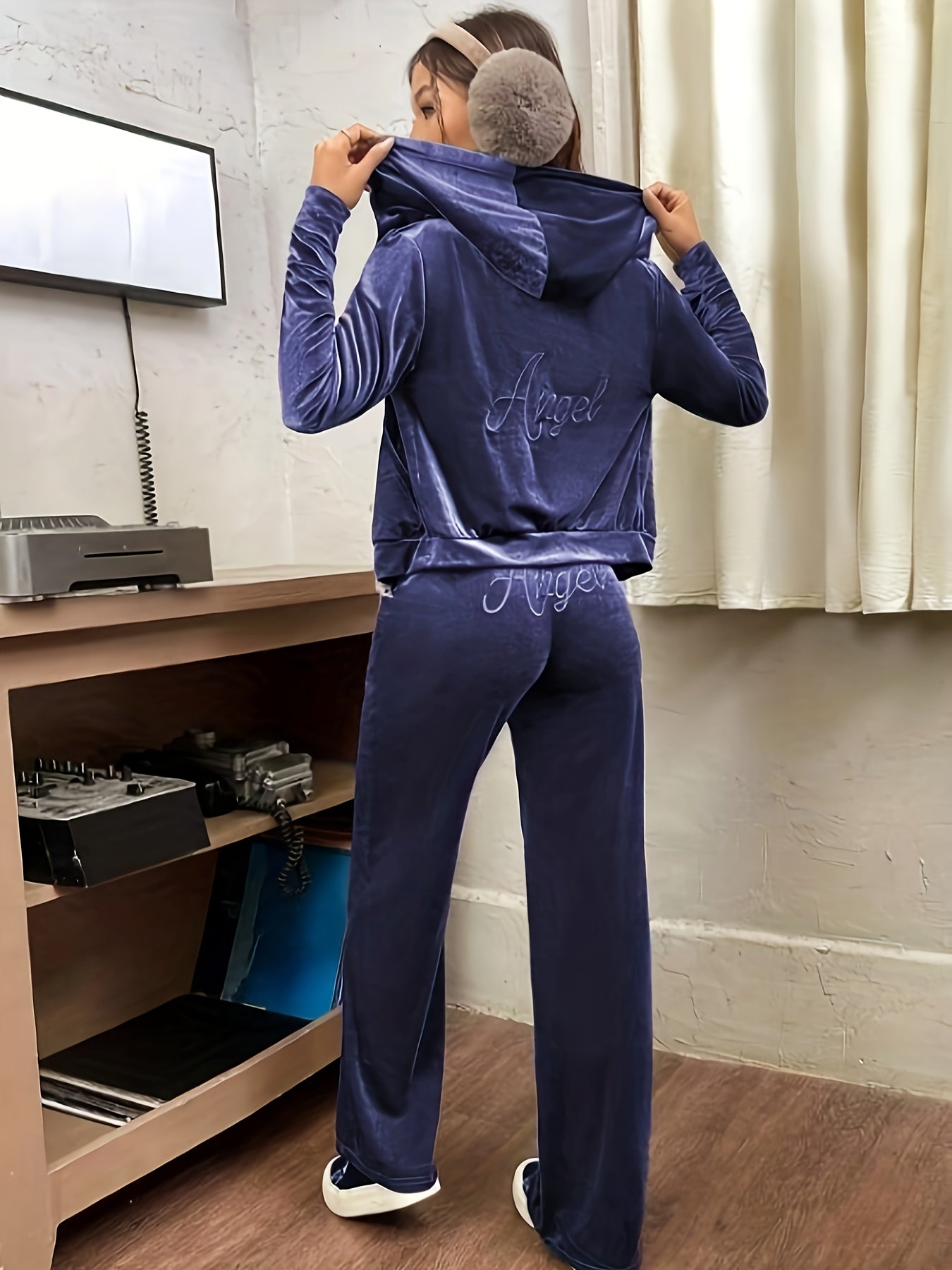 Velour Tracksuit Set | Embroidered Detail | Soft Stretch Comfort | Polyester Velour