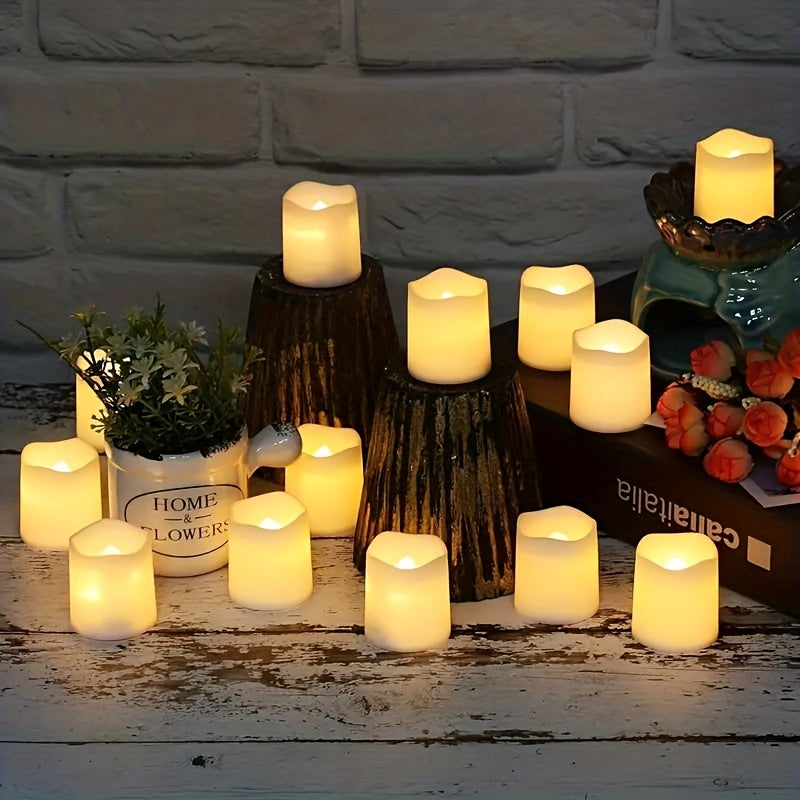 Battery Operated LED Tea Lights Warm White Safe Flame-Free Halloween Glow