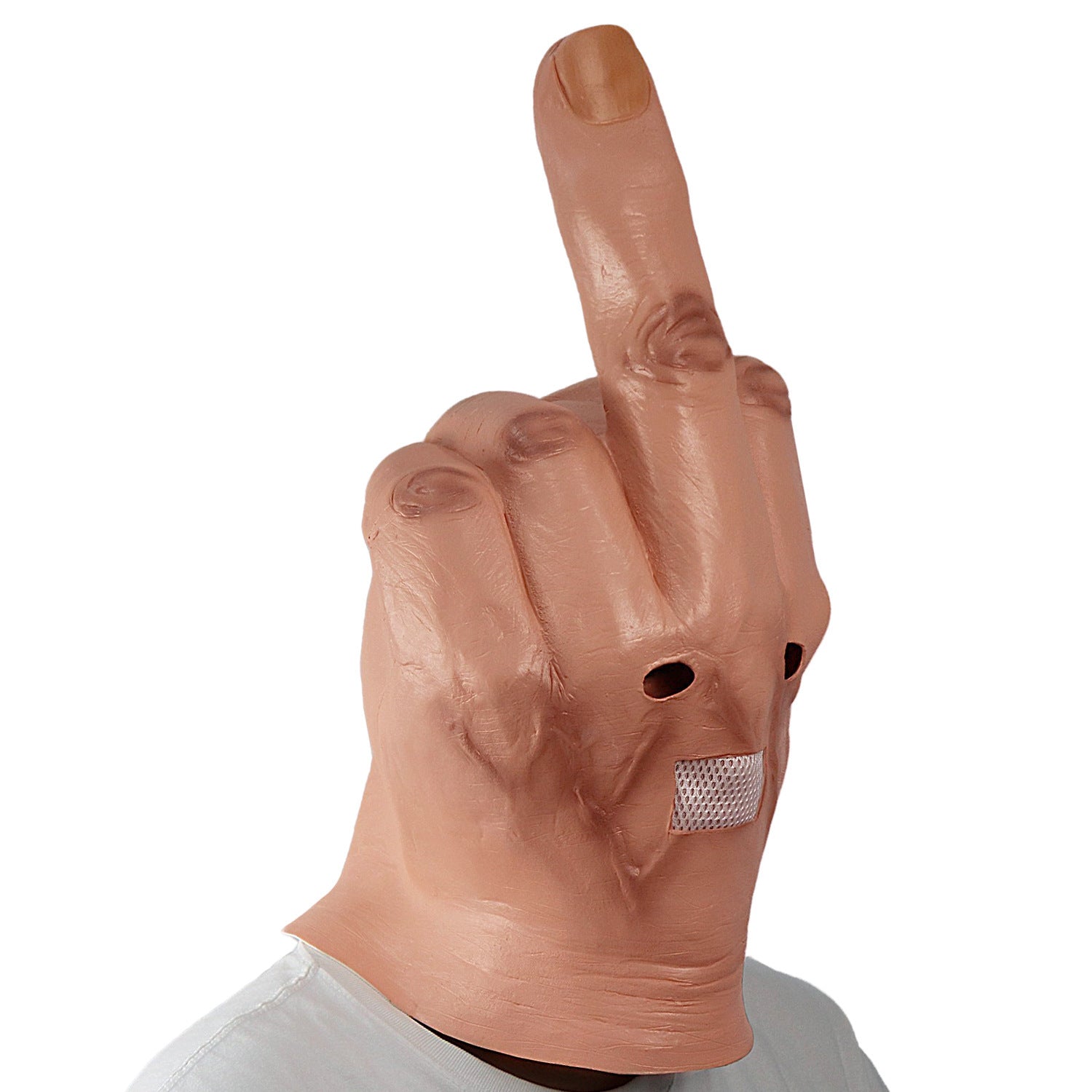 Latex Halloween Face Mask with Breathable Mesh for Comfort