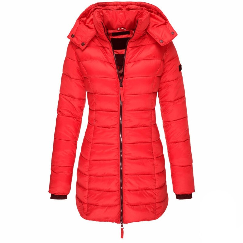 Women's Hooded Down Jacket | Quilted Longline Design | Premium Down Insulation | Warm Weather Protection