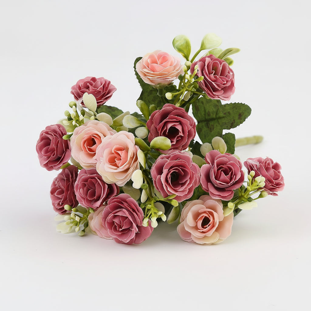 Charming Hanging Rose Basket with Faux Blooms for Outdoor Elegance