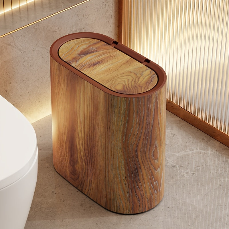 Elegant Marble Design Waste Bin | Chic Kitchen & Bath Can with Lid