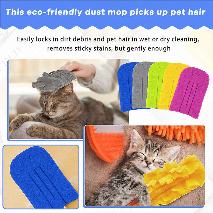 Set of 5 Microfiber Cleaning Pads for Dust, Hair, and Dirt Removal