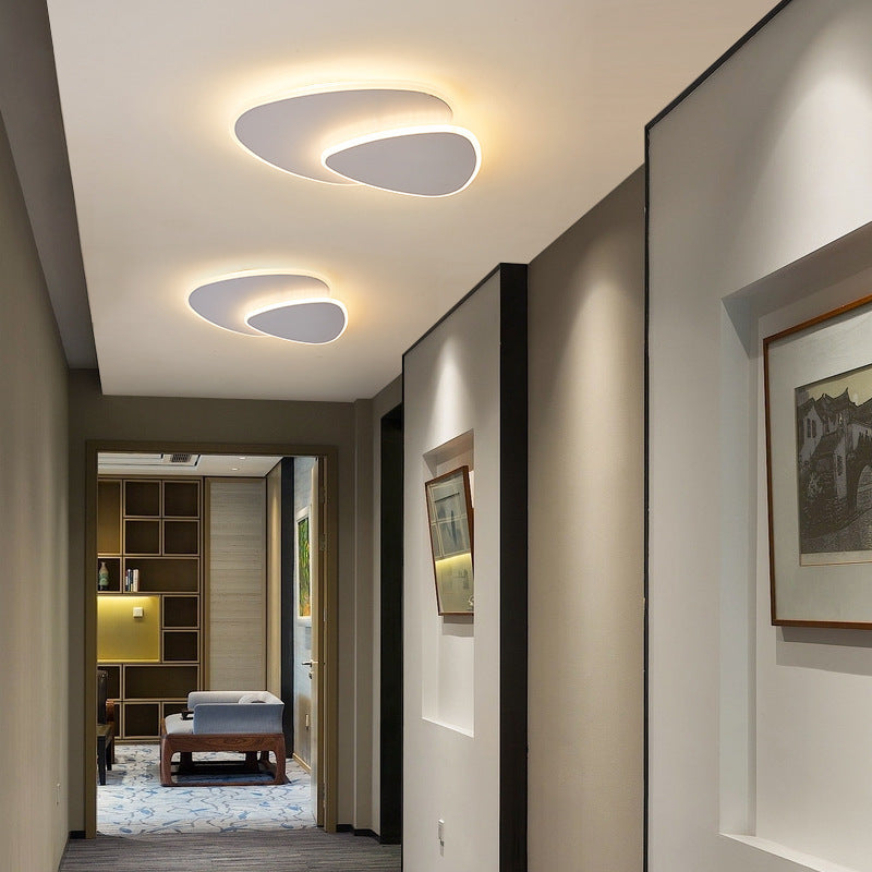 16"/19.5" Overlapping Creative Flush Mount Light Modern Acrylic Round/Square/Triangle Flush Mount Clearhalo 'Ceiling Lights' 'Close To Ceiling Lights' 'Close to ceiling' 'Flush mount' Lighting' 373584