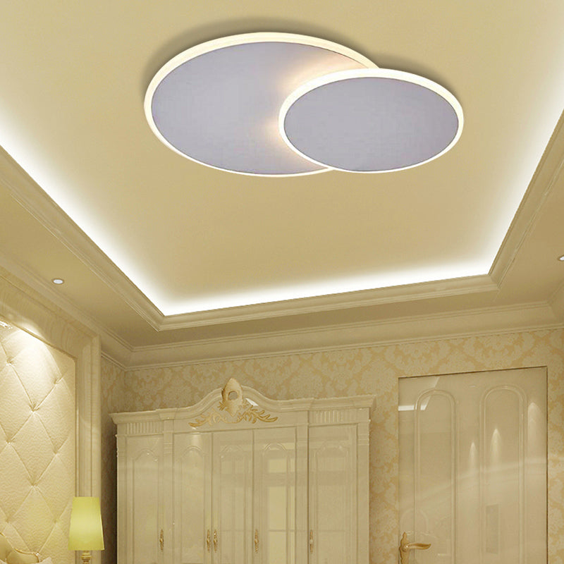 16"/19.5" Overlapping Creative Flush Mount Light Modern Acrylic Round/Square/Triangle Flush Mount 16" White Square Clearhalo 'Ceiling Lights' 'Close To Ceiling Lights' 'Close to ceiling' 'Flush mount' Lighting' 373585