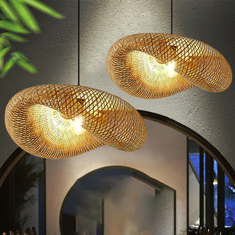 Serinara — Handwoven Bamboo Pendant Light with Warm Glow