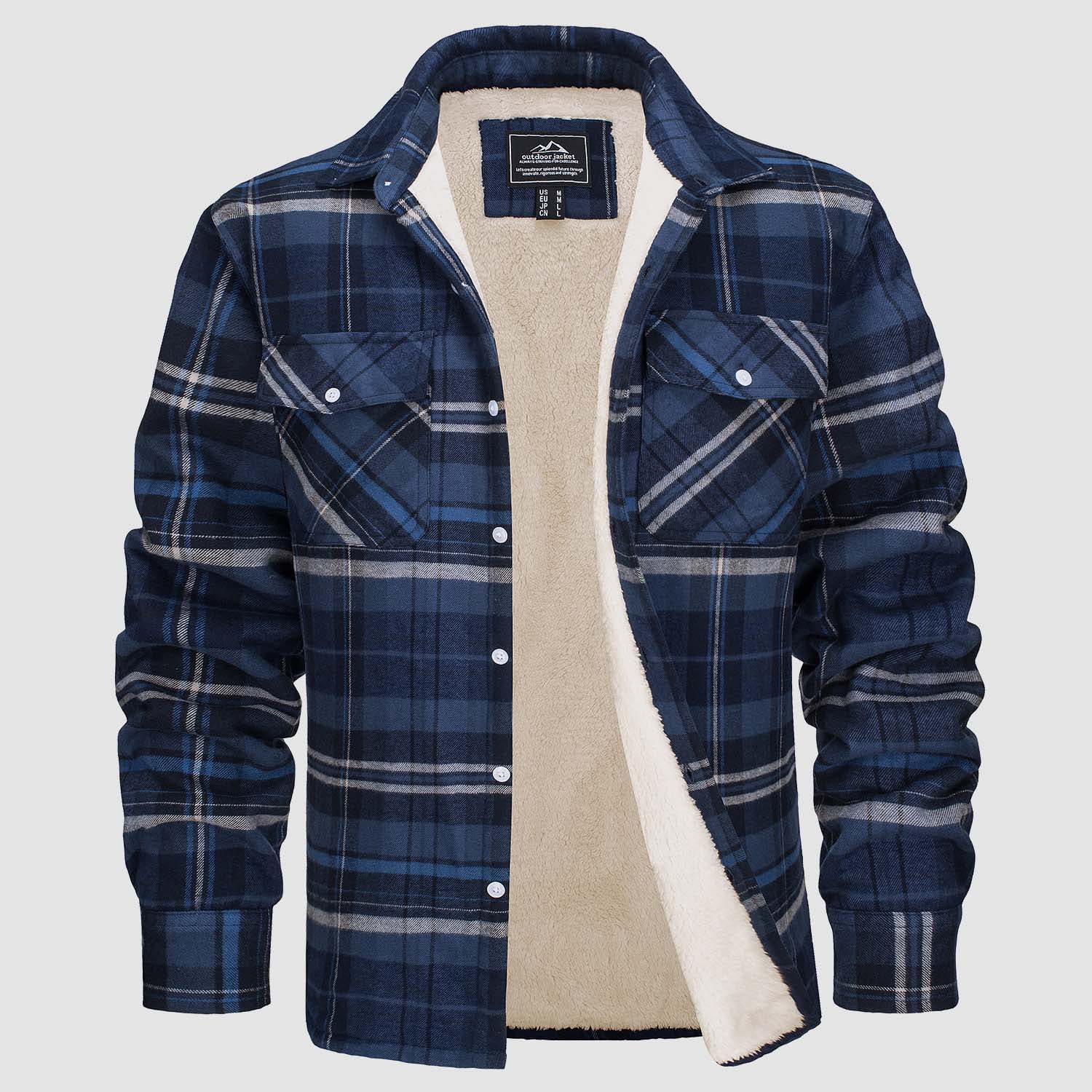 Fleece Jacket | Checkered Pattern | Cozy Warmth Outdoor Use | Fabric